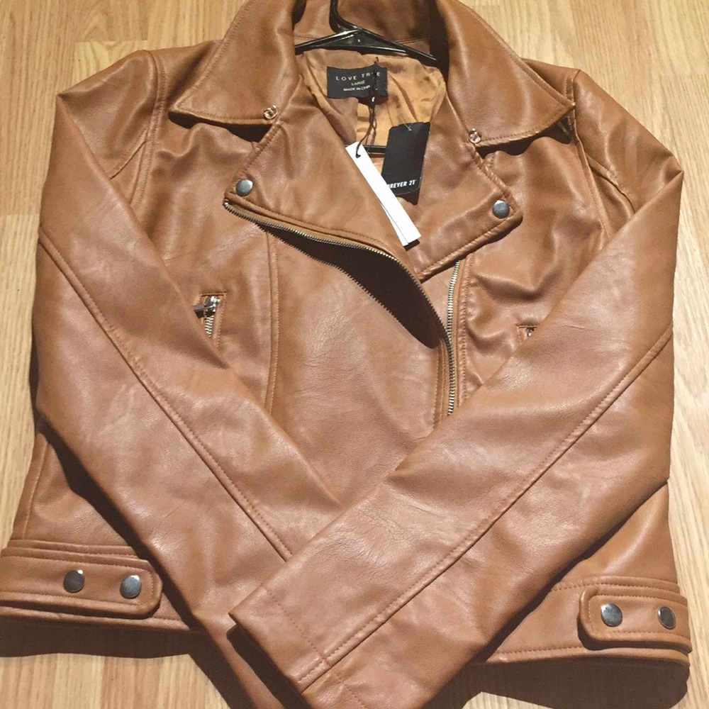 A women’s L brown leather jacket